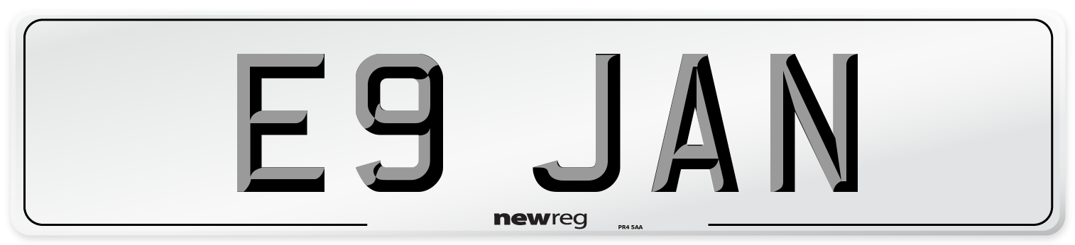 E9 JAN Number Plate from New Reg